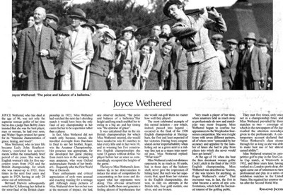 Obituary for Joyce Wethered