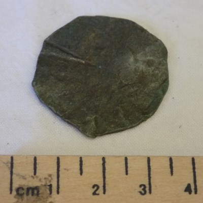 Flattened penny piece found at Dalnamain