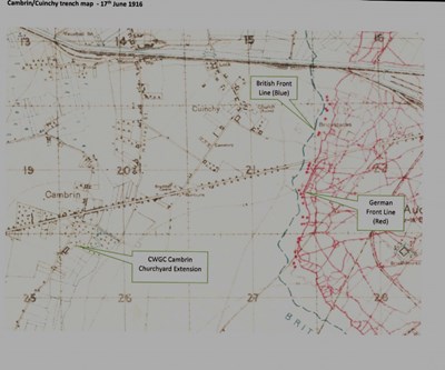 Cambrin/Cuinchy trench map 17th June 1916