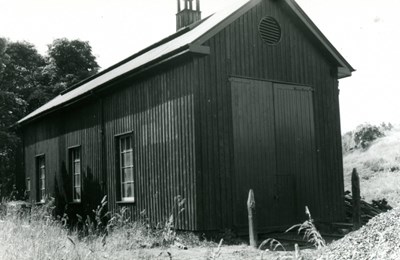 Railway engine shed at Dornoch Station