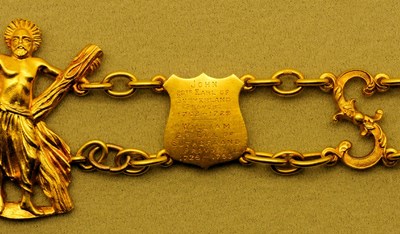 Dornoch Burgh Ceremonial Regalia – 6th engraved shield of Chain of Office