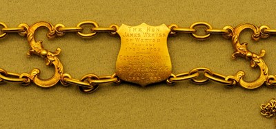 Dornoch Burgh Ceremonial Regalia – 7th engraved shield of Chain of Office