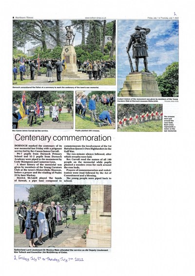 War Memorial Centenary commemoration