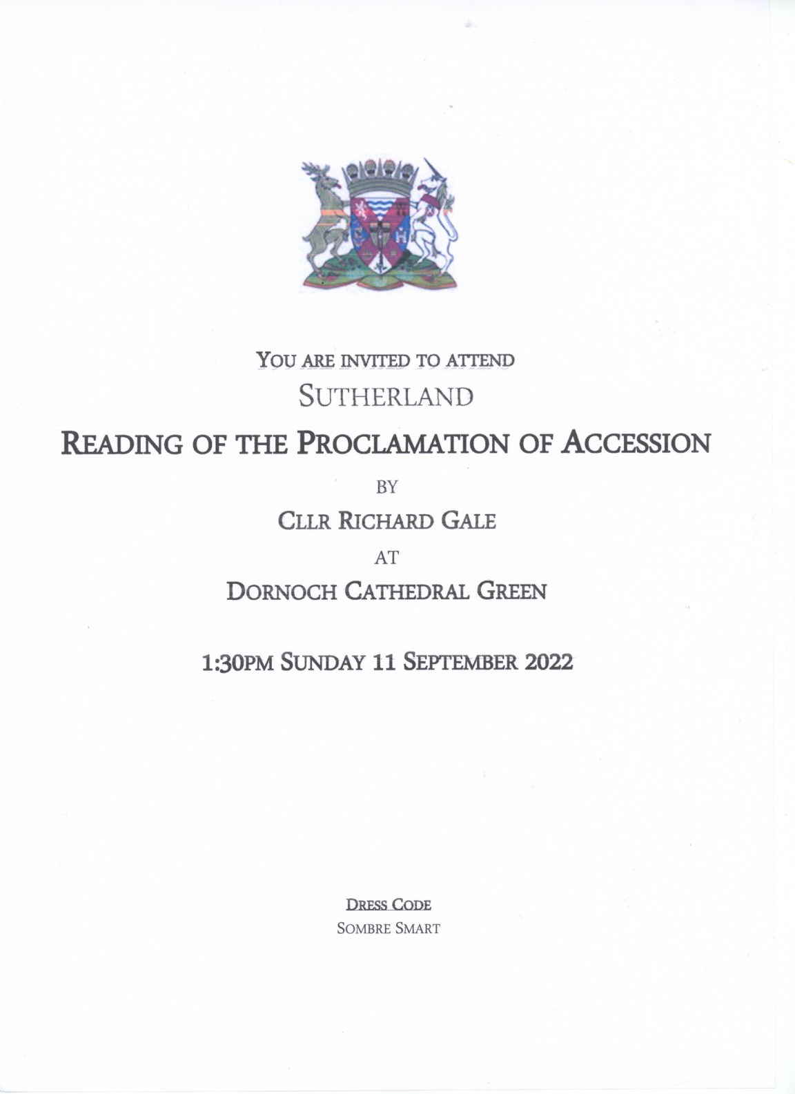 Reading of the Proclamation of Accession