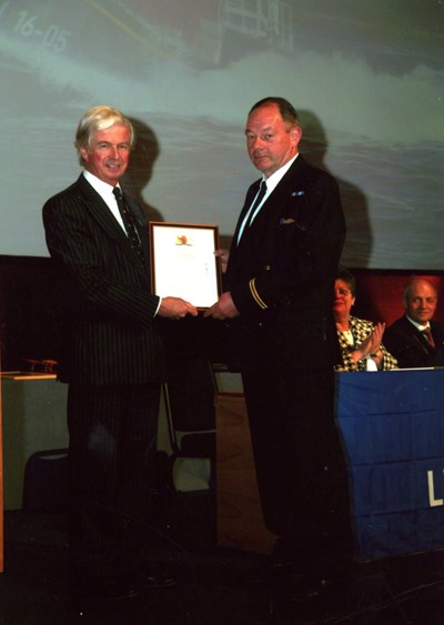 Presentation of the RNLI certificate to WM Chris Murray