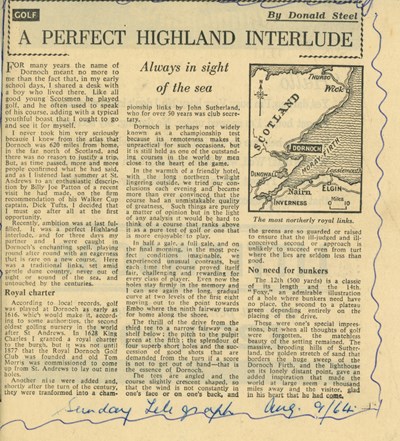 'A Perfect Highland Interlude', Sunday Telegraph 1964