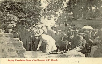 Laying the foundation stone of the Dornoch UF Church