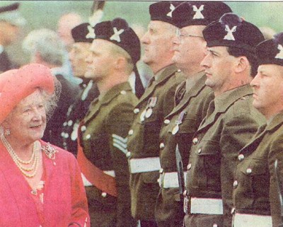 Queen Mother inspecting troops 1991