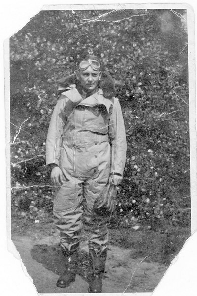 George England in RAF flying suit