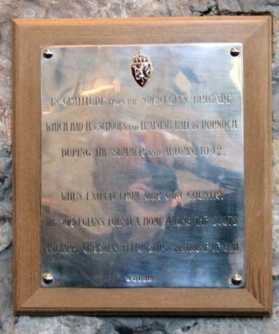 Norwegian Brigade plaque Dornoch Cathedral