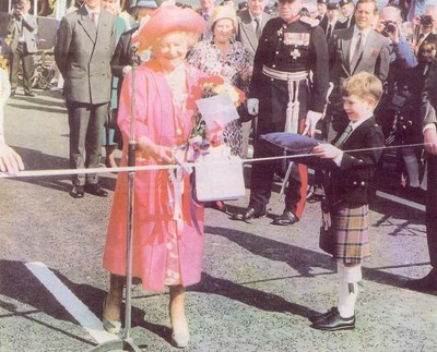 Queen Mother opening Dornoch Bridge 1991