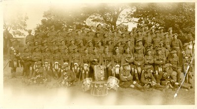 Sepia group photo of army group