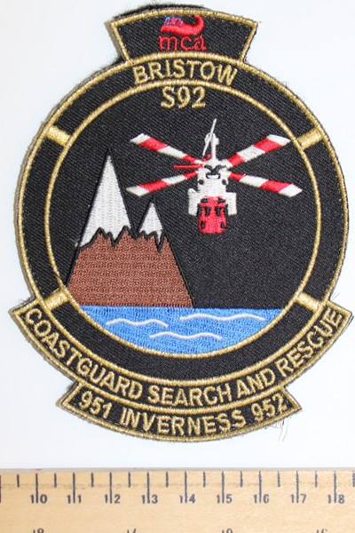 Fabric Bristow S92 Coastguard Search and Rescue Badge