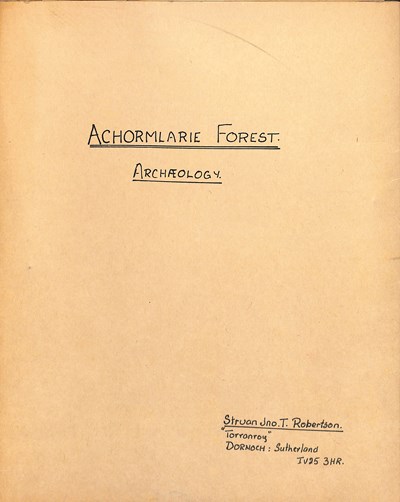 Achmorlarie Forest Archaeology