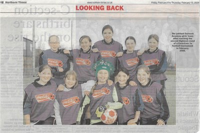 Dornoch Academy girls 7s football team, 2005