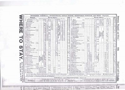 Highland Railway timetable