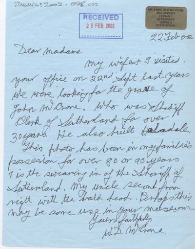 Letter from W.D.McCrone