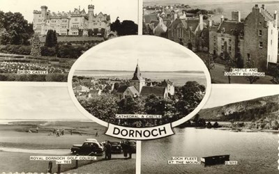 Multiple view Dornoch postcard