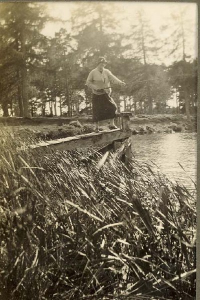 Ruby Hardie fishing at a lake