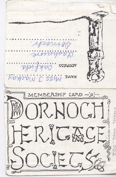 Heritage Society Membership Card