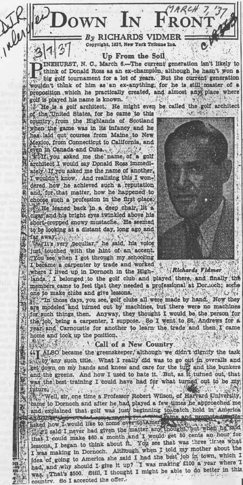 Donald Ross documents - article