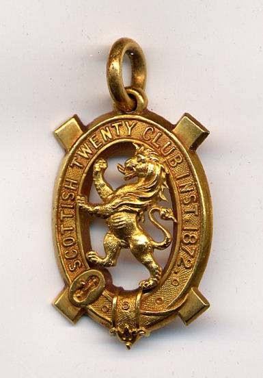 Scottish Twenty Club medal - Robert Mackay 1892/3