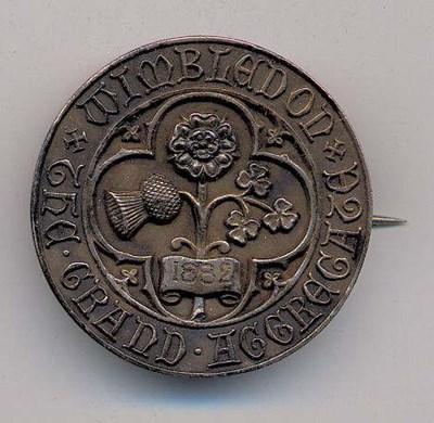 Grand Aggregate Wimbledon badge  - Robert Mackay 1882