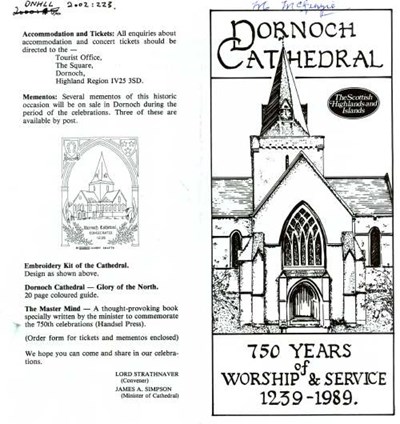 Programme for 750th anniversary of cathedral