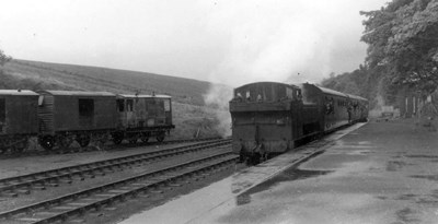 Train pulling into Dornoch Station