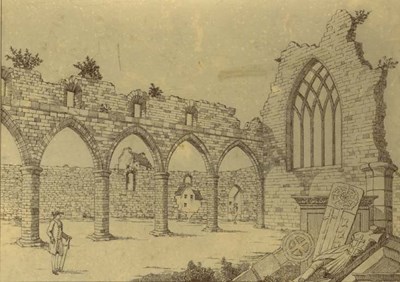 Copy from Cordiner's sketch of cathedral nave