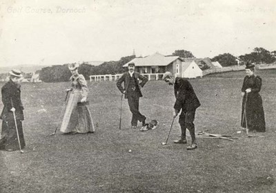 Putting on the 18th green 1880s