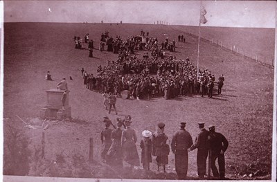 Cutting the first sod for the Dornoch Light Railway