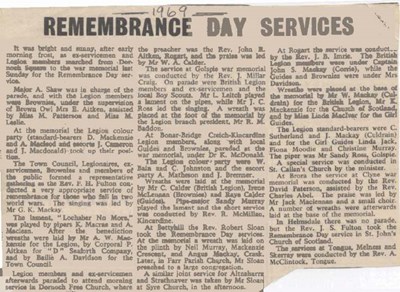 Remembrance Day Services 1969