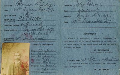 Local Pass /Identification for William Bethune