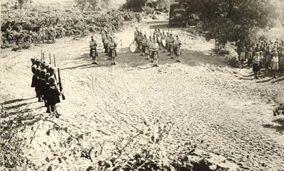 Troops of 51st Division ready for inspection by General Wimberly