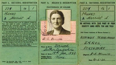 Identity card Harriet Munro