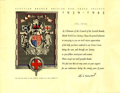 Red Cross certificate WW2