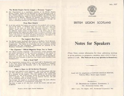 Royal British Legion Scotland Notes for Speakers
