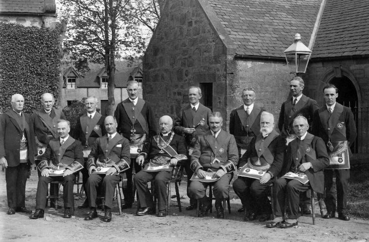 Photograph of Masons at Masonic Building
