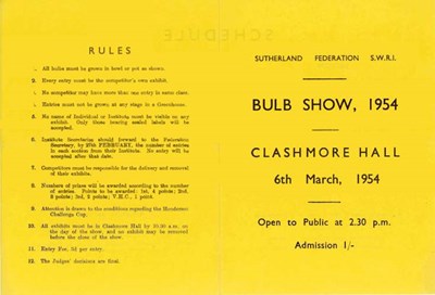 Sutherland Federation SWRI Bulb Show 1954