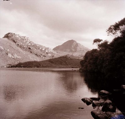 View of a loch and mountains