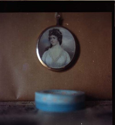 Miniature portrait of a lady and a bowl