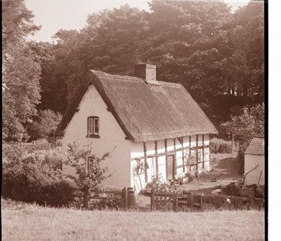Back & white cottage at Colemer, nr. Ellesmere.