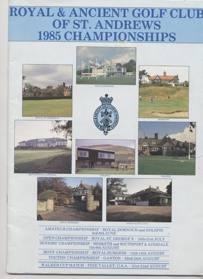 Guide to the 1985 St Andrews Championships