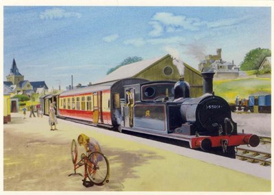 Furness Postcard Collection - Train at Dornoch Station