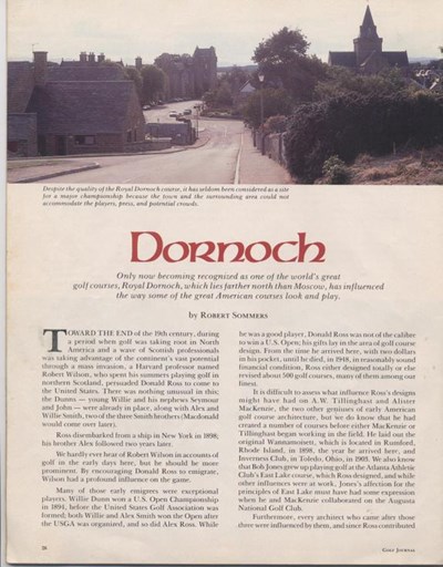 Golf Journal 1984 - article Dornoch Course