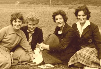 Dornoch Academy Four 6th year girl pupils 1959