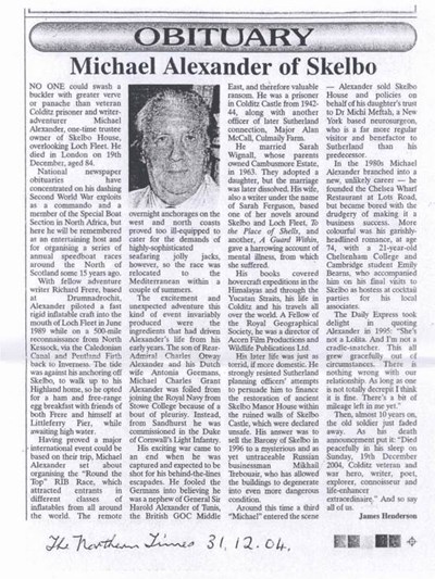 Obituary Michael Alexander of Skelbo
