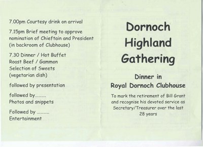 Dornoch Highland Gathering Dinner 2008