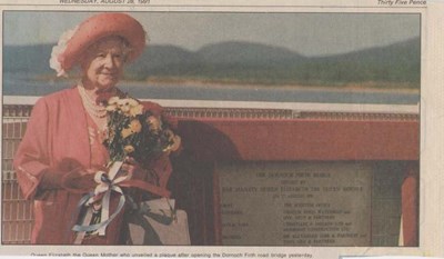 Newspaper cutting of the opening of the Dornoch Bridge